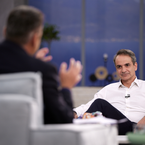 Ο Κυριάκος Μητσοτάκης στον Γιώργο Λιάγκα