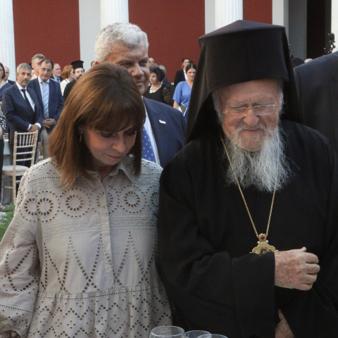 Η Κατερίνα Σακελλαροπούλου και ο Πατριάρχης Βαρθολομαίος