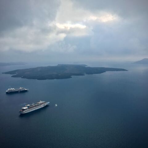 Βροχή στη Σαντορίνη