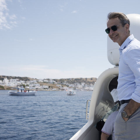 Ο Κυριάκος Μητσοτάκης στους Λειψούς