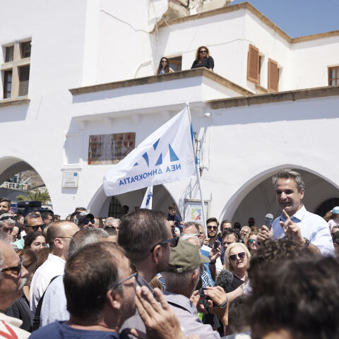 Ο Κυριάκος Μητσοτάκης στην Πάτμο