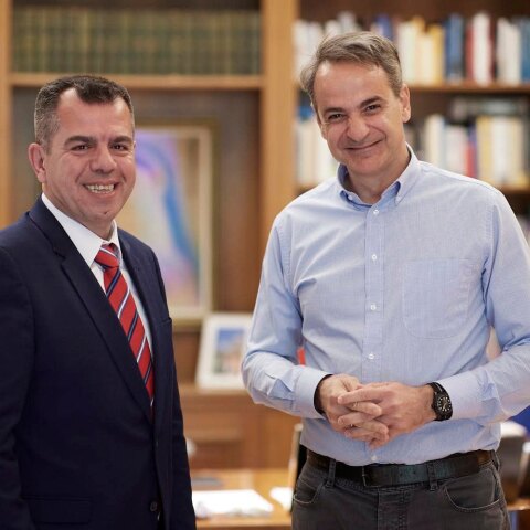 Ο Μουσταφά Κατραντζή με τον Κυριάκο Μητσοτάκη