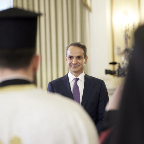 Ο Κυριάκος Μητσοτάκης κατά την ορκωμοσία του