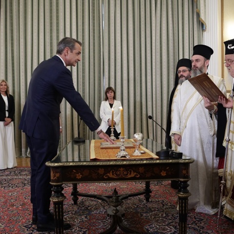 Η ορκωμοσία του πρωθυπουργού Κυριάκου Μητσοτάκη