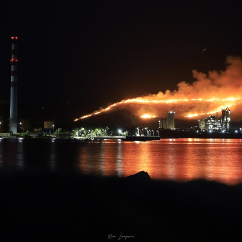 Φωτιά στο Αλιβέρι της Εύβοιας