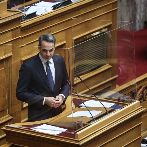 Ο Κυριάκος Μητσοτάκης στη Βουλή