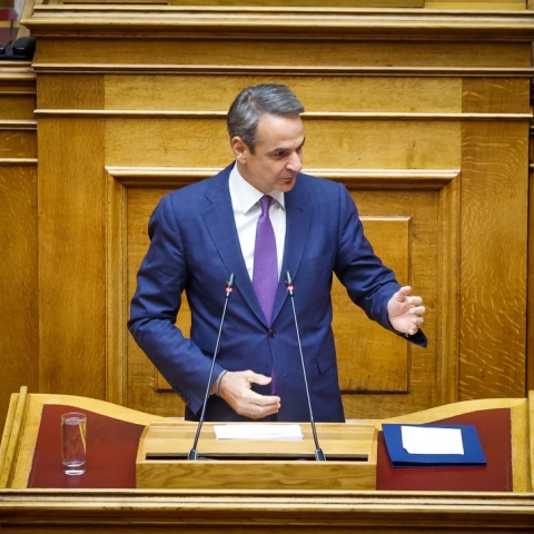 Ο Κυριάκος Μητσοτάκης κατά τη δευτερολογία του για τις προγραμματικές δηλώσεις της κυβέρνησης © ΚΟΝΤΑΡΙΝΗΣ ΓΙΩΡΓΟΣ /EUROKINISSI