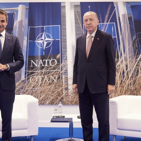 Ο Κυριάκος Μητσοτάκης με τον Ρετζέπ Ταγίπ Ερντογάν