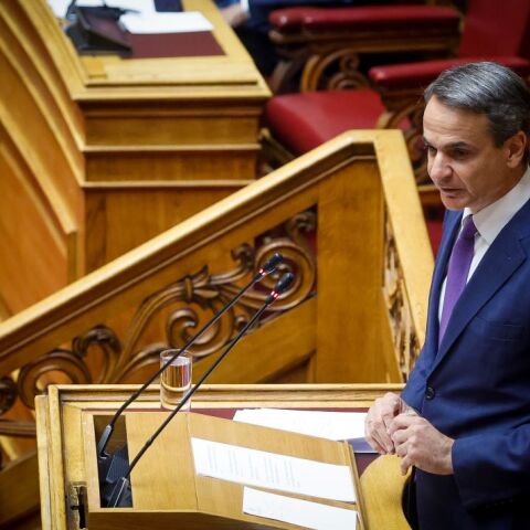 Ο Κυριάκος Μητσοτάκης στη Βουλή