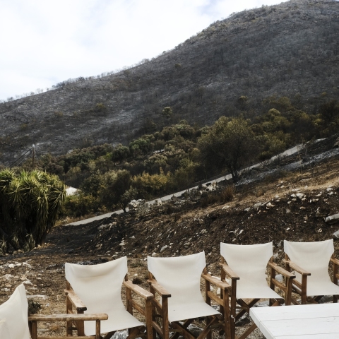 Στιγμιότυπο από τη φωτιά στην Κέρκυρα