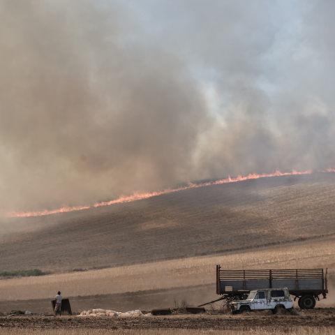 Στιγμιότυπο από τη φωτιά στη Μαγνησία