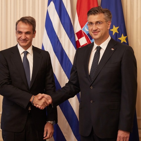 Ο Κυριάκος Μητσοτάκης με τον Κροάτη πρωθυπουργό, Αντρέι Πλένκοβιτς