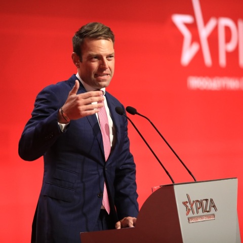 Ο Στέφανος Κασσελάκης στο συνέδριο του ΣΥΡΙΖΑ