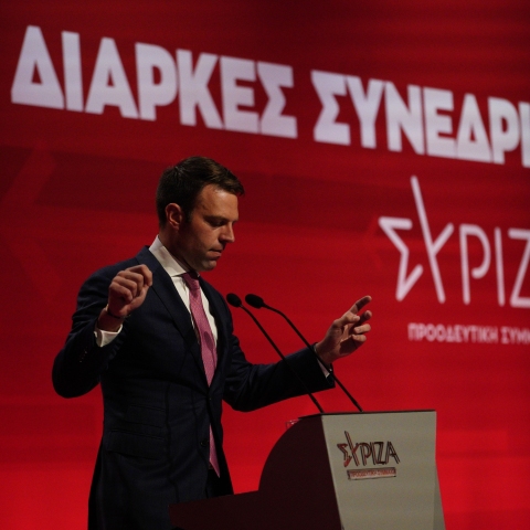 Ο Στέφανος Κασσελάκης στο συνέδριο του ΣΥΡΙΖΑ