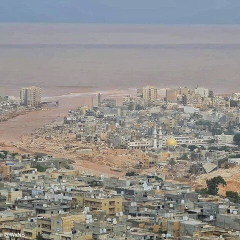 Καταστροφές στην πόλη Ντέρνα της Λιβύης από την κακοκαιρία Daniel