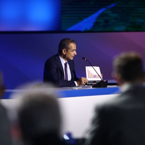 Η συνέντευξη Τύπου του πρωθυπουργού στη ΔΕΘ © ΒΑΣΙΛΗΣ ΒΕΡΒΕΡΙΔΗΣ/ΜΟΤΙΟΝΤΕΑΜ