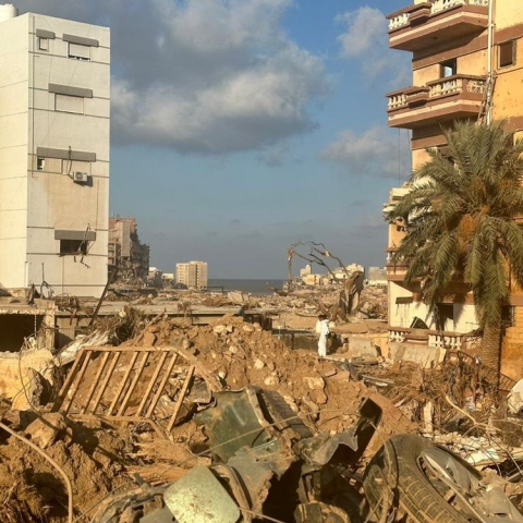 Εικόνες καταστροφής μετά το πέρασμα του Daniel στη Ντέρνα της Λιβύης 