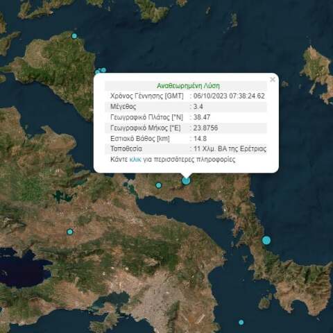 Η αναθεωρημένη λύση του Γεωδυναμικού Ινστιτούτου για τον σεισμό στην Εύβοια