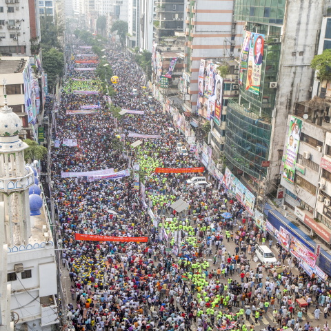 Μαζική διαδήλωση στη Ντάκα του Μπανγκλαντές