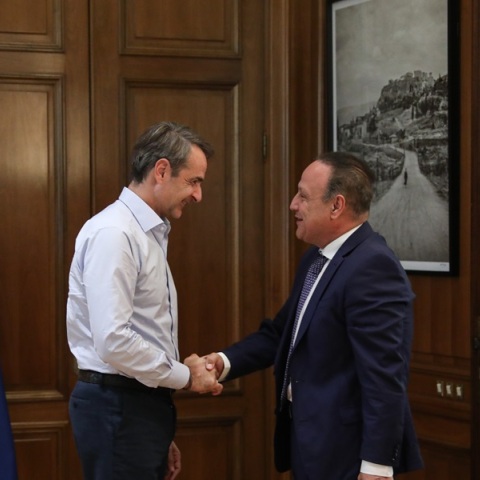 Ο Κυριάκος Μητσοτάκης συναντήθηκε με τον νέο δήμαρχο Θεσσαλονίκης, Στέλιο Αγγελούδη