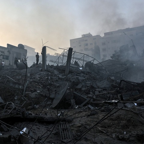 Κατεστραμμένο κτίριο στη Γάζα