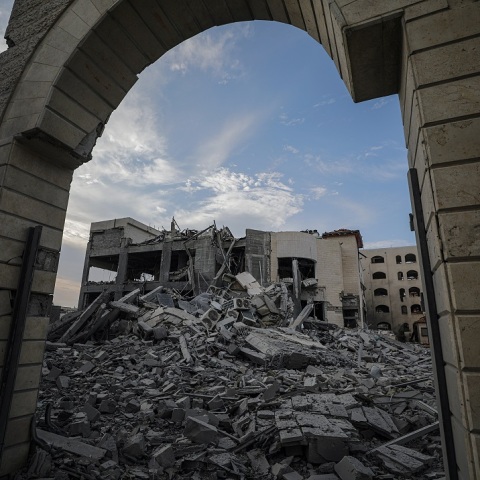 Κατεστραμμένο κτίριο στη Γάζα