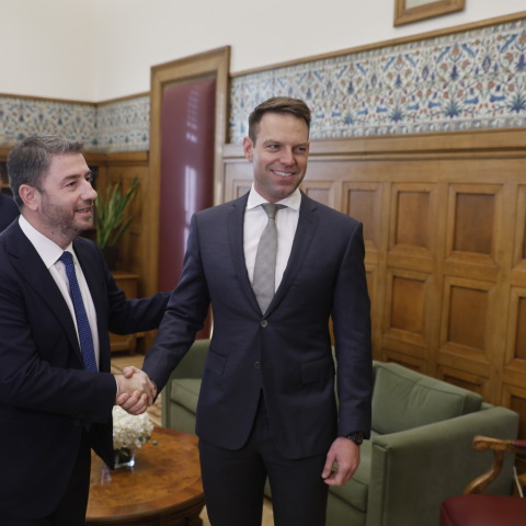 Συνάντηση Κασσελάκη-Ανδρουλάκη στη Βουλή