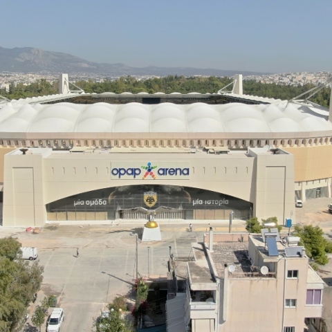 Το νέο γήπεδο της ΑΕΚ «Opap Arena-Αγιά Σοφιά» στη Νέα Φιλαδέλφεια © ΑΠΕ - ΜΠΕ / STR 