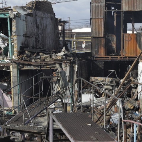 Κτίριο μετά την επίθεση στην Οδησσό 