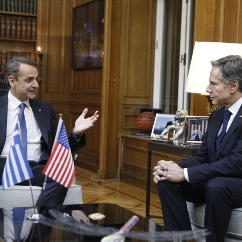 Ο Κυριάκος Μητσοτάκης και ο Άντονι Μπλίνκεν σε παλαιότερη συνάντησή τους στο Μέγαρο Μαξίμου