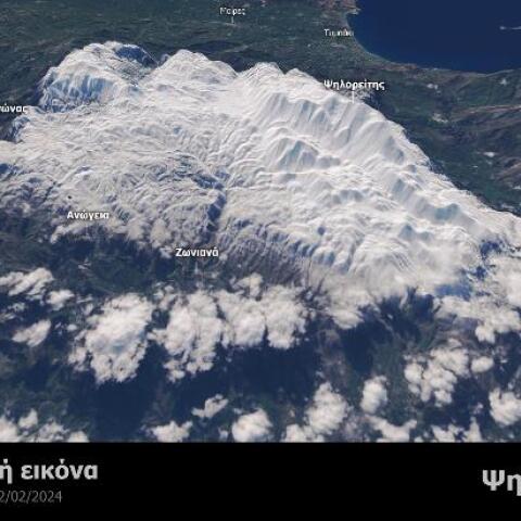 Κρήτη: Τα χιονισμένα βουνά από τον δορυφόρο