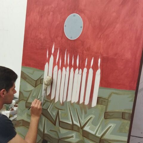 Τέμπη: Φοιτητές του ΑΠΘ ζωγράφισαν πίνακα 