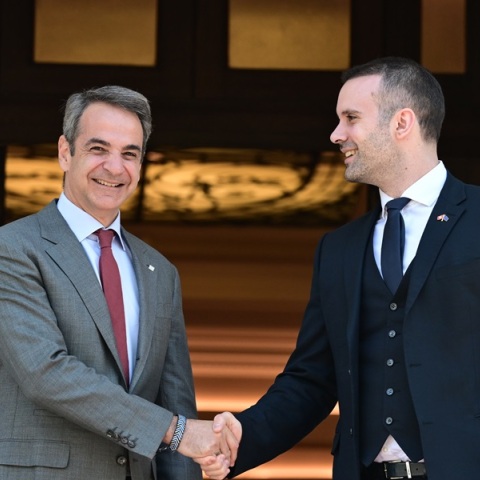 Ο πρωθυπουργός, Κυριάκος Μητσοτάκης υποδέχθηκε τον Μαυροβούνιο ομόλογό του, Milojko Spajić