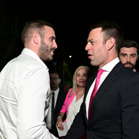 Ο Νίκος Παππάς με τον πρόεδρο του ΣΥΡΙΖΑ, Στέφανο Κασσελάκη