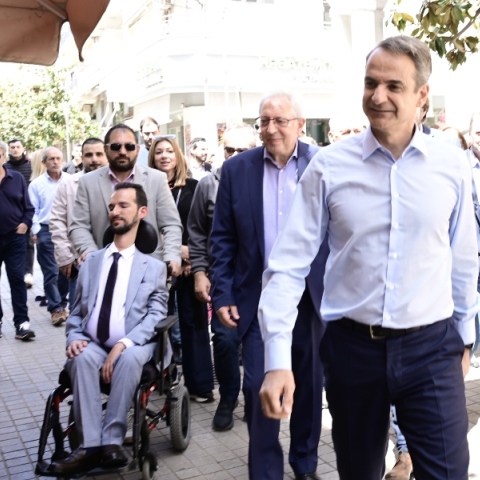 πλήθος κόσμου σε αγορά, αναπηρικό αμαξίδιο