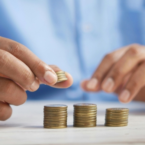 δυο χέρια κρατάν νομίσματα