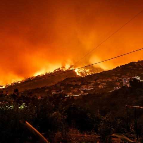 πυρκαγια, σπιτια, χωριο, δασος, βουνο