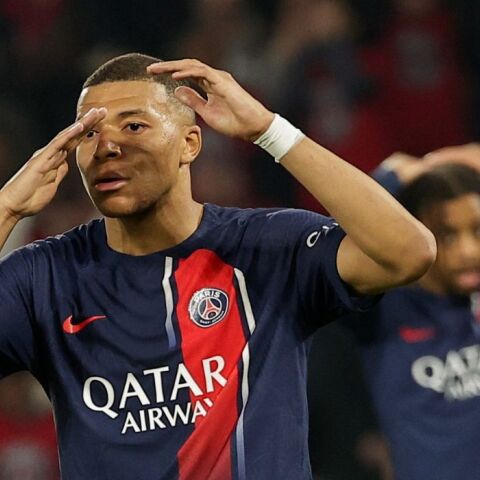  Kylian Mbappe of PSG reacts during the UEFA Champions League semi finals, 2nd leg soccer match of Paris Saint-Germain against Borussia Dortmund, in Paris, France, 07 May 2024. EPA/CHRISTOPHE PETIT TESSON