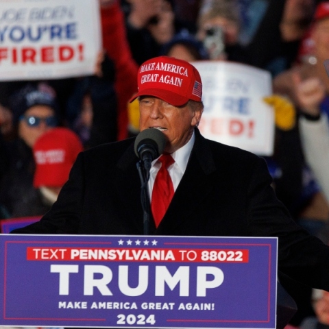 Ο Ντόναλντ Τραμπ σε προεκλογική του ομιλία