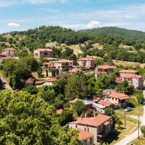 σπιτια, κεραμυδια, βουνο, δασος, χωριο