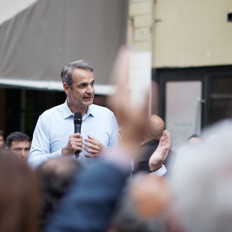 Ο πρωθυπουργός Κυριάκος Μητσοτάκης στη Φλώρινα ενόψει Ευρωεκλογών 