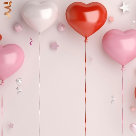 μπαλονια σε σχημα καρδιας