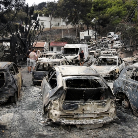 καμμενα αυτοκινητα, δασος, κοσμος