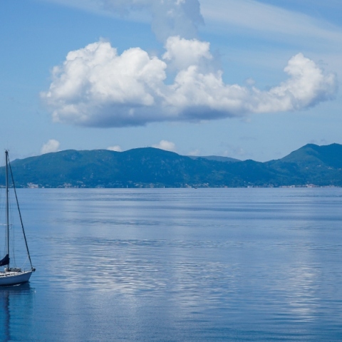 θαλασσα, ουρανος, καραβακι