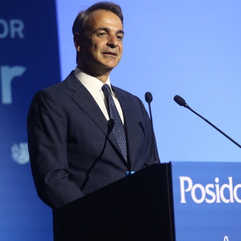 Ο πρωθυπουργός Κυριάκος Μητσοτάκης στην τελετή έναρξης της έκθεσης «Ποσειδώνια 2024»