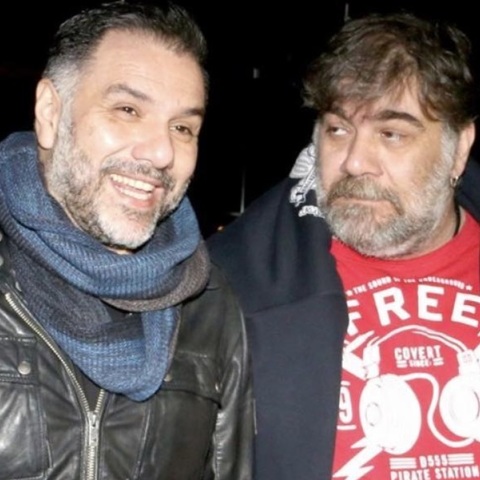 Ο Γρηγόρης Αρναούτογλου με τον Δημήτρη Σταρόβα 