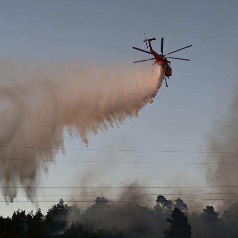 Στιγμιότυπο από κατάσβεση δασικής πυρκαγιάς στην Ελλάδα