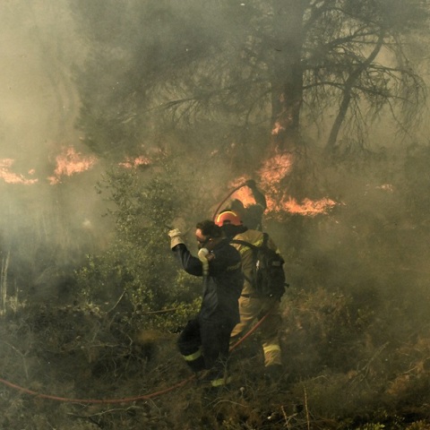 Μεγάλη φωτιά στη Λέσβο - Επιχειρούν εννιά αεροσκάφη και ένα ελικόπτερο