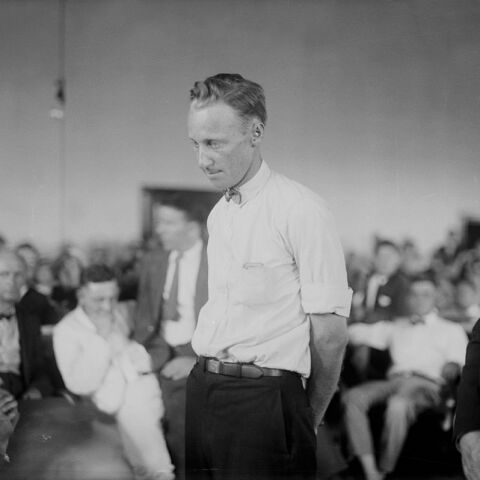 (Original Caption) John T. Scopes as he stood before the judges stand and was sentenced.