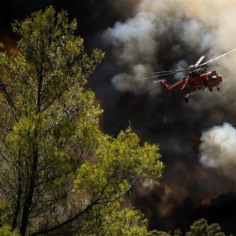 δασος, φωτια, καπνοι, ελικοπτερο